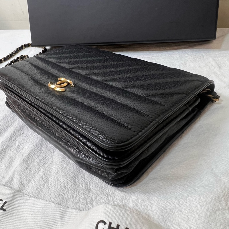 ෆ Chanel 黑色斜紋woc-6
