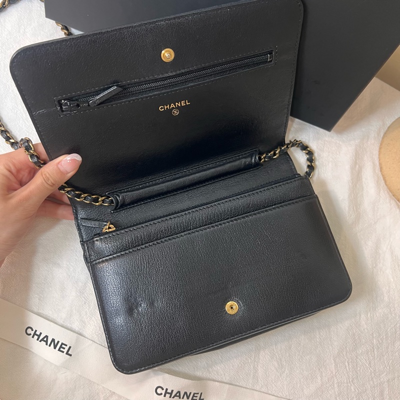 ෆ Chanel 黑色斜紋woc-10