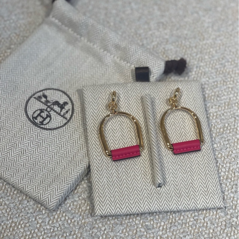 99新 Hermes 愛馬仕 耳釘耳環earrings 附件：塵袋+盒-2
