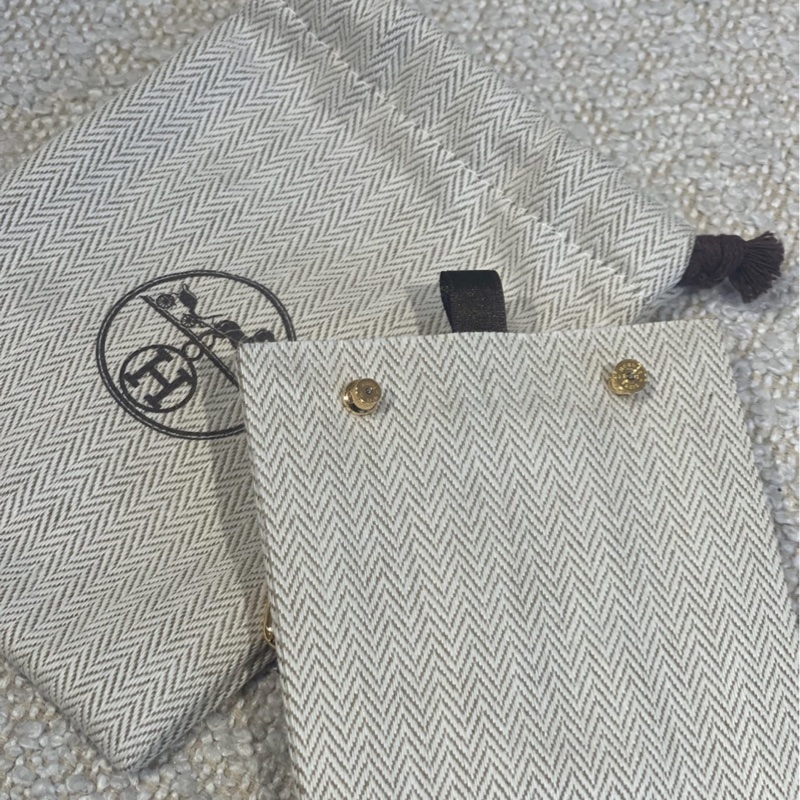 99新 Hermes 愛馬仕 耳釘耳環earrings 附件：塵袋+盒-3