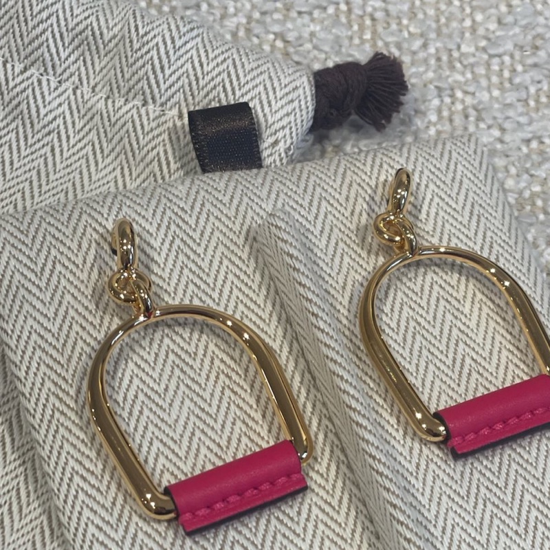 99新 Hermes 愛馬仕 耳釘耳環earrings 附件：塵袋+盒-4