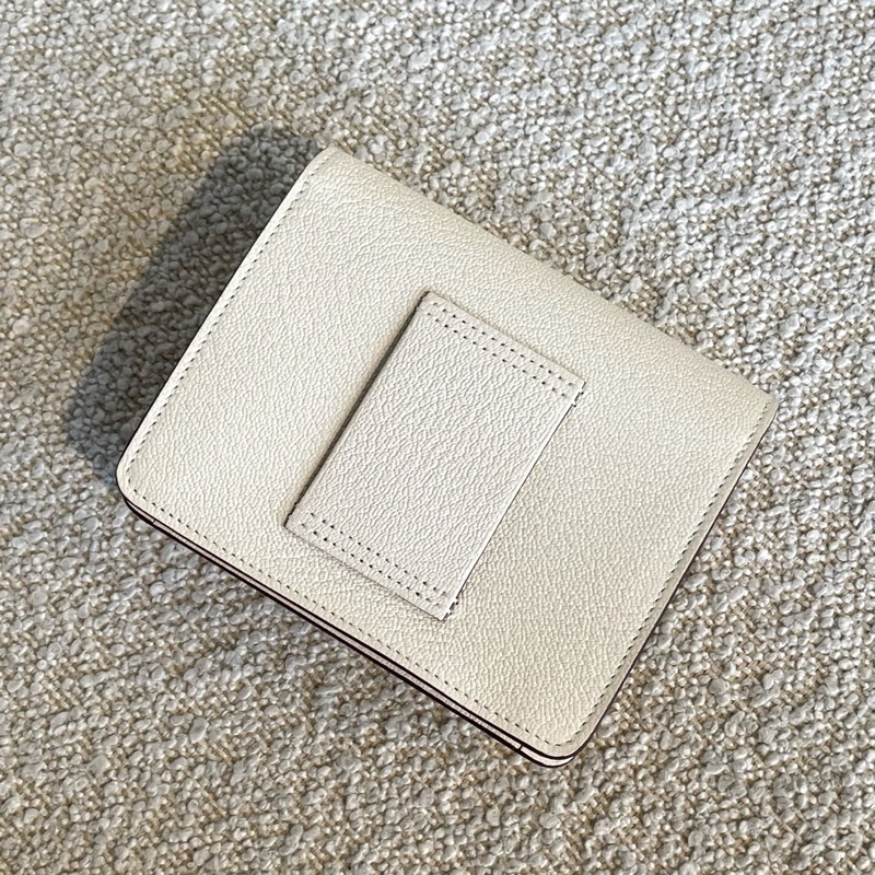 99新 HERMES/爱马仕 ROULIS SLIM compact 钱包 卡包 猪鼻子 山羊皮 Nata奶昔白 23年 u刻。-2