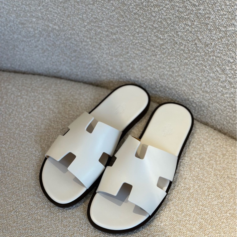 閒置未使用 Hermès愛馬仕 男士拖鞋 白色 42碼-0