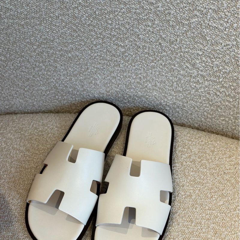 閒置未使用 Hermès愛馬仕 男士拖鞋 白色 42碼-1