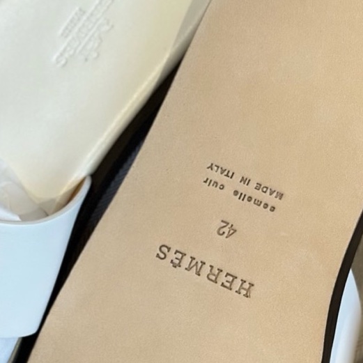 閒置未使用 Hermès愛馬仕 男士拖鞋 白色 42碼-4