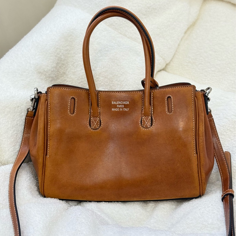 全新Balenciaga 棕褐色Bel Air牛仔仿舊 mini 專櫃十二萬-2