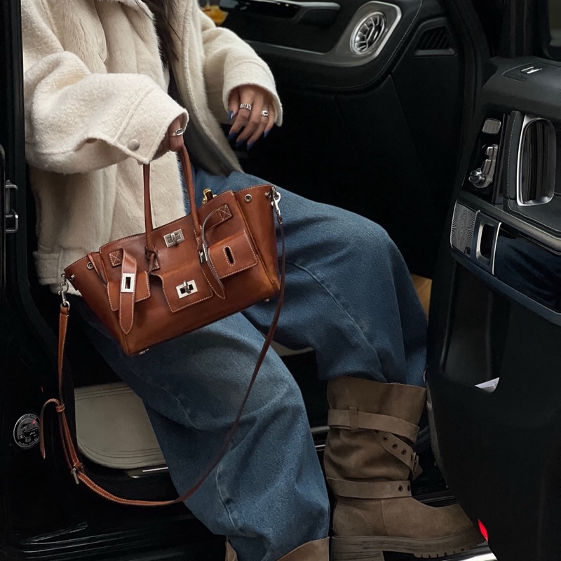 全新Balenciaga 棕褐色Bel Air牛仔仿舊 mini 專櫃十二萬-5