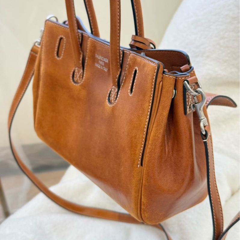 全新Balenciaga 棕褐色Bel Air牛仔仿舊 mini 專櫃十二萬-7