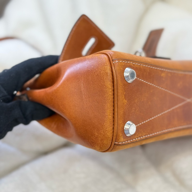 全新Balenciaga 棕褐色Bel Air牛仔仿舊 mini 專櫃十二萬-9