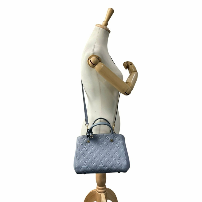 路易威登 Montaigne BB Monogram Empreinte 手提包，淺藍色女斜背包 (s18)-3