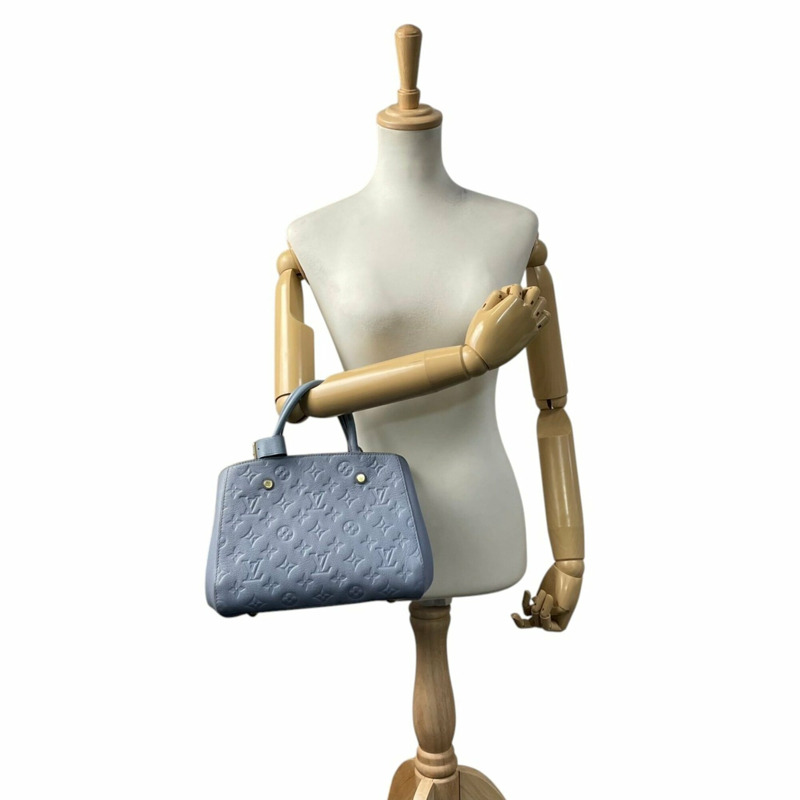 路易威登 Montaigne BB Monogram Empreinte 手提包，淺藍色女斜背包 (s18)-4