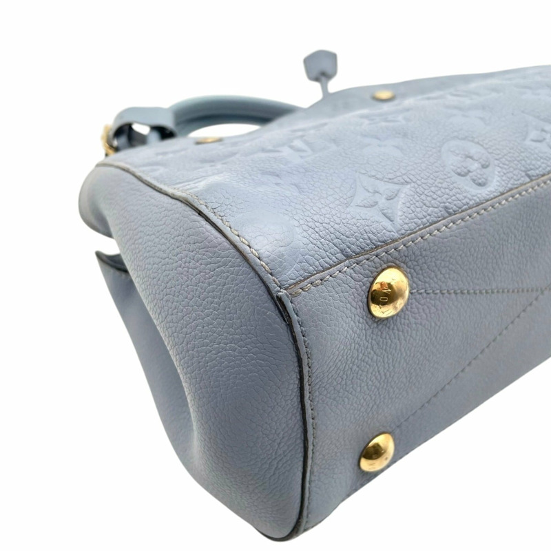 路易威登 Montaigne BB Monogram Empreinte 手提包，淺藍色女斜背包 (s18)-10