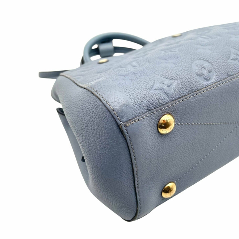 路易威登 Montaigne BB Monogram Empreinte 手提包，淺藍色女斜背包 (s18)-12