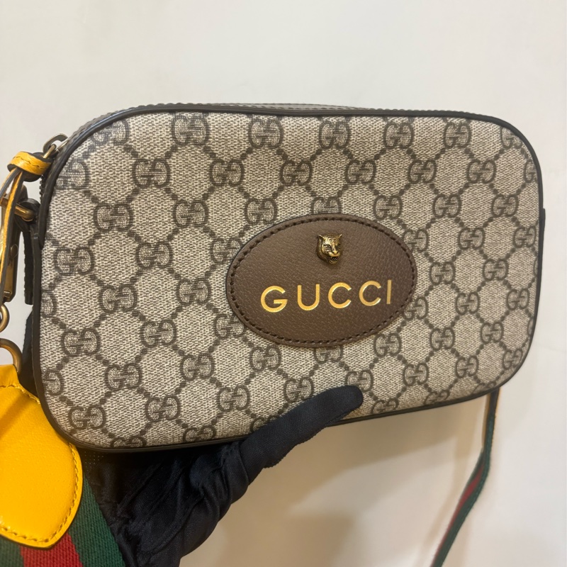 Gucci 虎頭🐯相機包 綠紅綠背帶-0