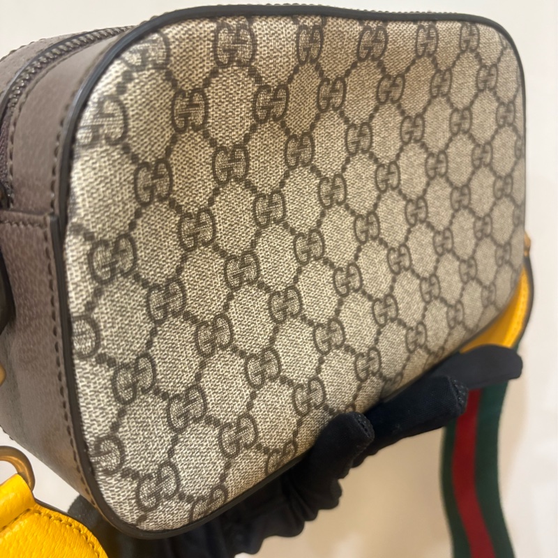 Gucci 虎頭🐯相機包 綠紅綠背帶-3