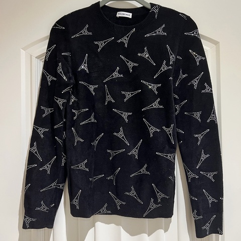 Balenciaga Paris Eiffel Tower Rhinestone Sweater 衛衣