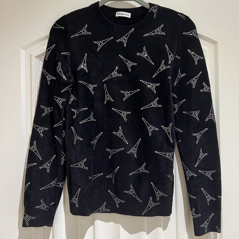 Balenciaga Paris Eiffel Tower Rhinestone Sweater 衛衣-0