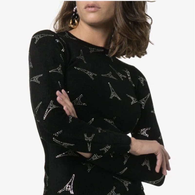 Balenciaga Paris Eiffel Tower Rhinestone Sweater 衛衣-4
