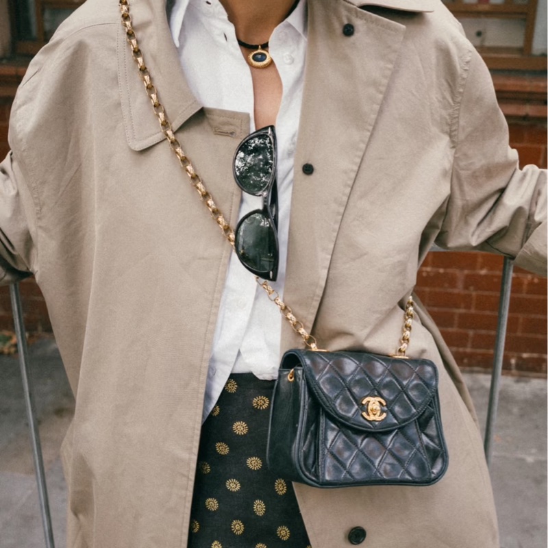 ✨Chanel vintage 雕花雙C扣小元寶 CF-2