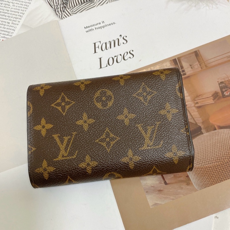 LV M60047老花三折中夾 稀有實用款🏅 實用多卡層附鏈條組可當小包-7