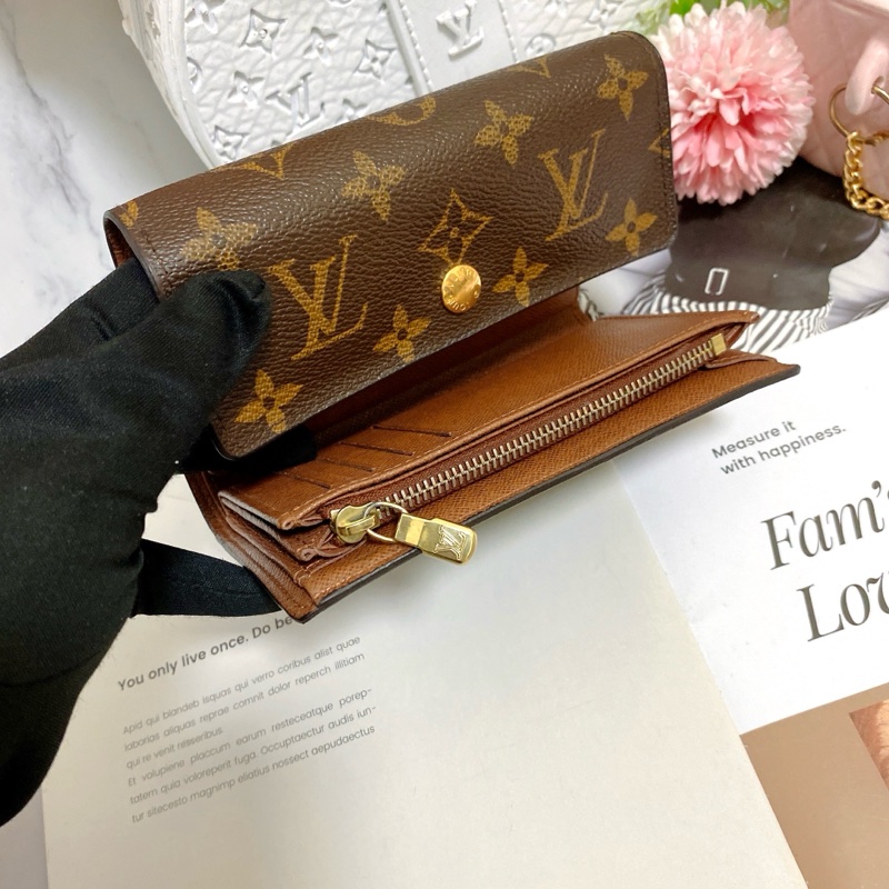 LV M60047老花三折中夾 稀有實用款🏅 實用多卡層附鏈條組可當小包-14