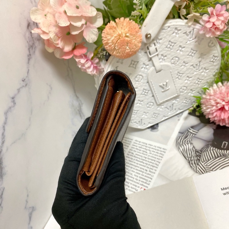 LV M60047老花三折中夾 稀有實用款🏅 實用多卡層附鏈條組可當小包-26