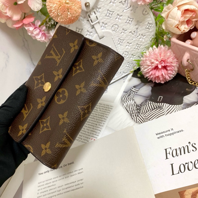 LV M60047老花三折中夾 稀有實用款🏅 實用多卡層附鏈條組可當小包-27