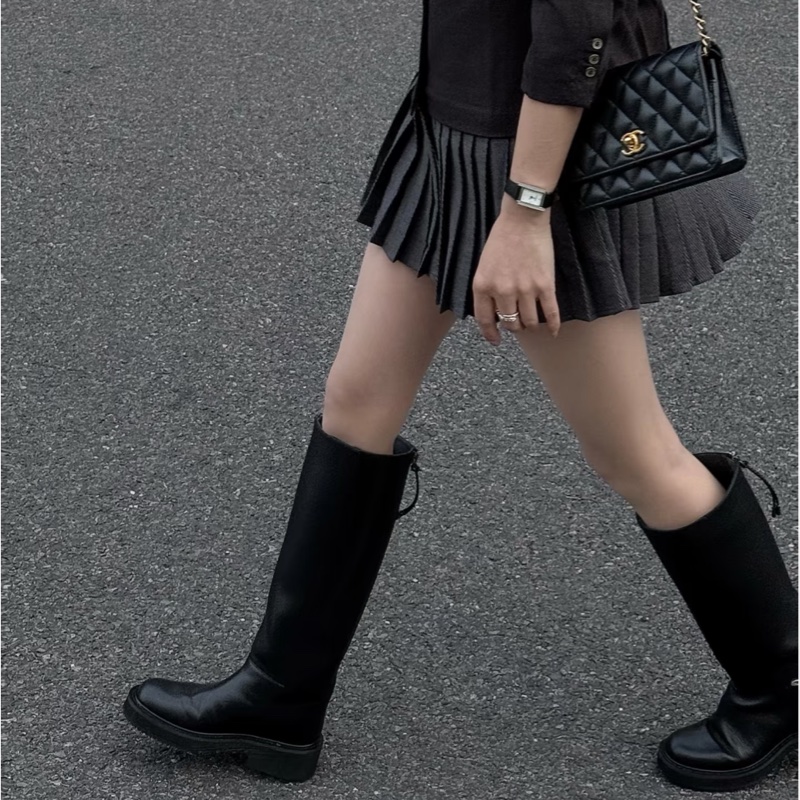 914intheair『台灣全新晶片版大全配』Chanel 香奈兒經典CF黑金荔枝牛皮Woc 發財包-5