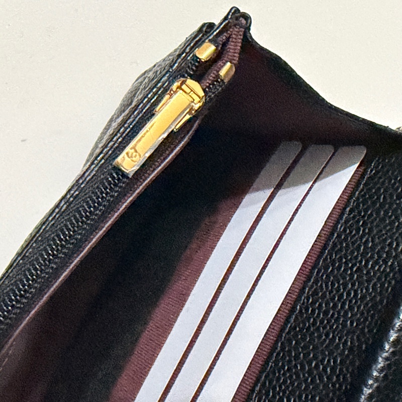 914intheair『台灣全新晶片版大全配』Chanel 香奈兒經典CF黑金荔枝牛皮Woc 發財包-21