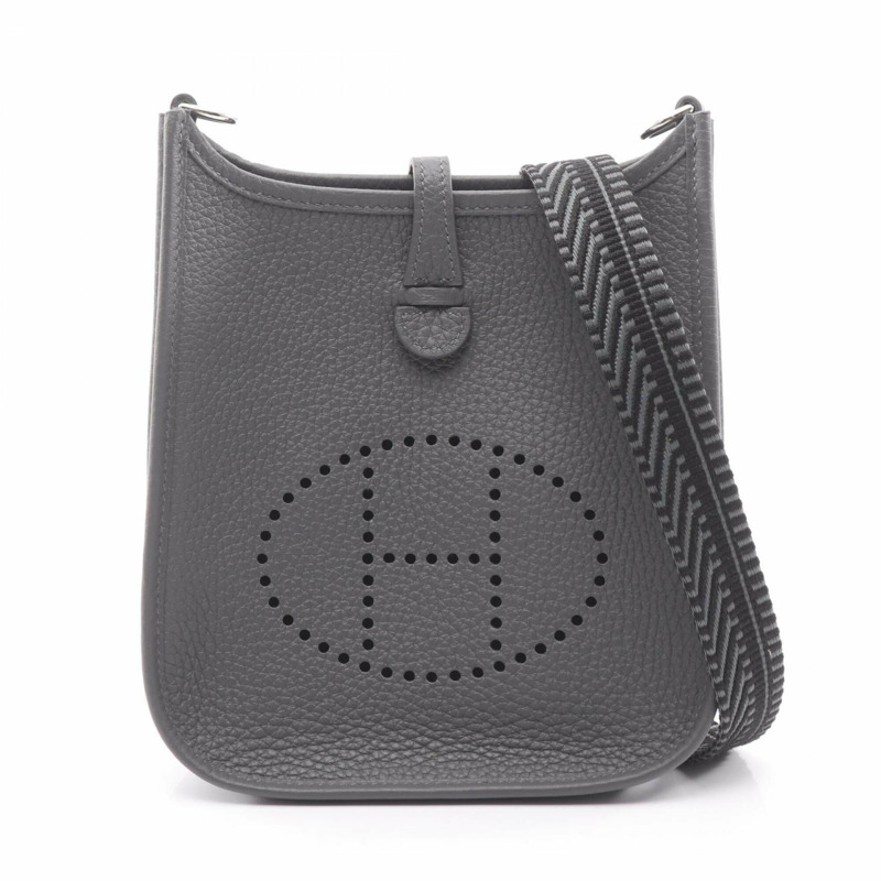 愛馬仕 Evelyne TPM Amazon 單肩包/手提包，皮革，Taurillon Clemence 皮革，女士款，灰色-0