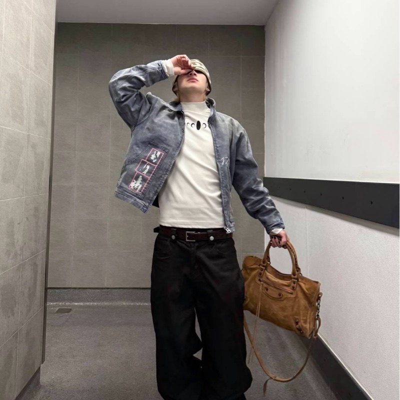 巴黎世家 法棍機車包大號-1