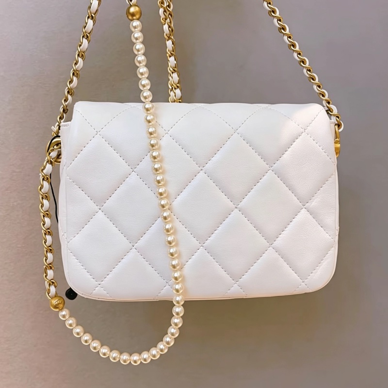 🎠CHANEL21 K珍珠調節鏈條方胖子香奈兒經典C F升級款-1