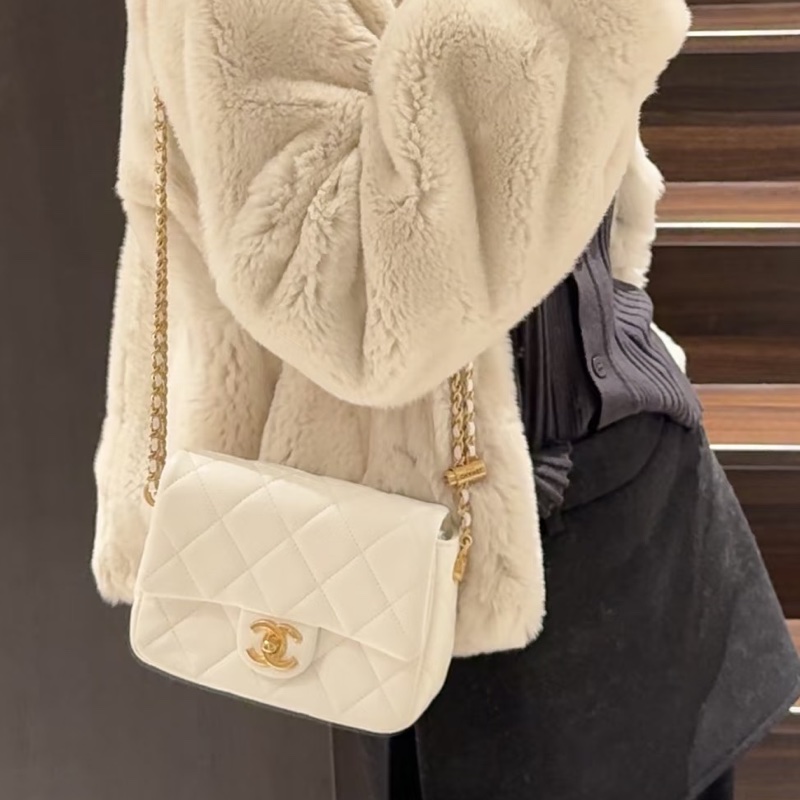 🎠CHANEL21 K珍珠調節鏈條方胖子香奈兒經典C F升級款-8