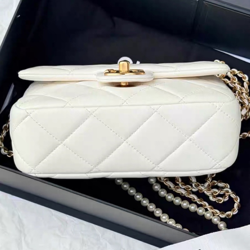 🎠CHANEL21 K珍珠調節鏈條方胖子香奈兒經典C F升級款-16