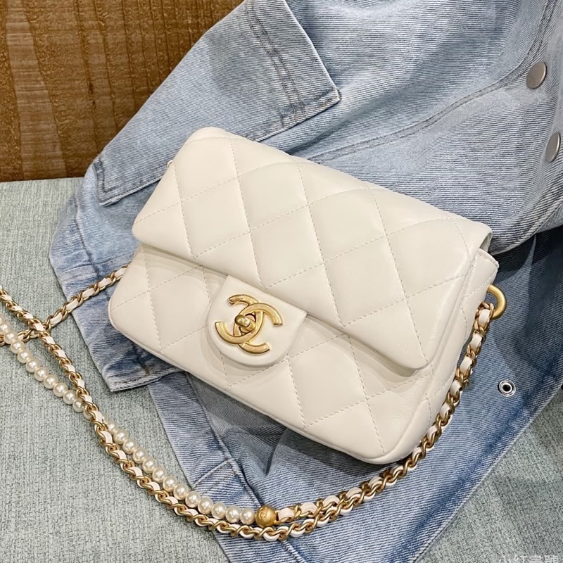 🎠CHANEL21 K珍珠調節鏈條方胖子香奈兒經典C F升級款-19