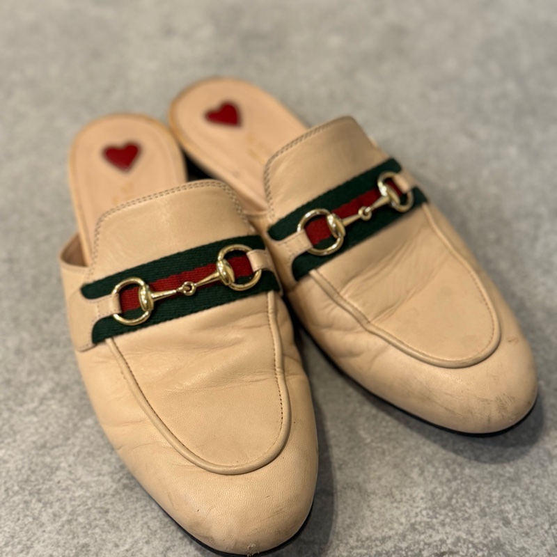 Gucci Princetown 織帶馬銜扣拖鞋-5