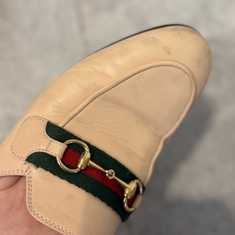 Gucci Princetown 織帶馬銜扣拖鞋-7