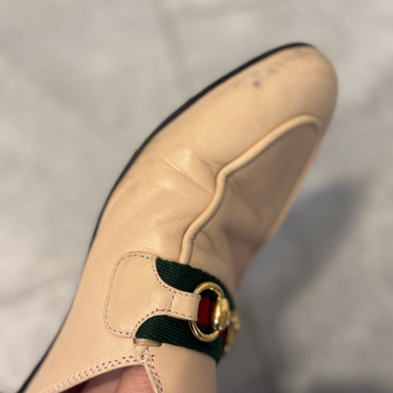 Gucci Princetown 織帶馬銜扣拖鞋-9
