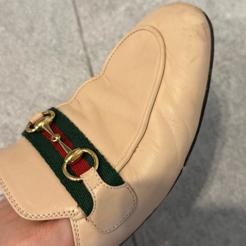 Gucci Princetown 織帶馬銜扣拖鞋-17