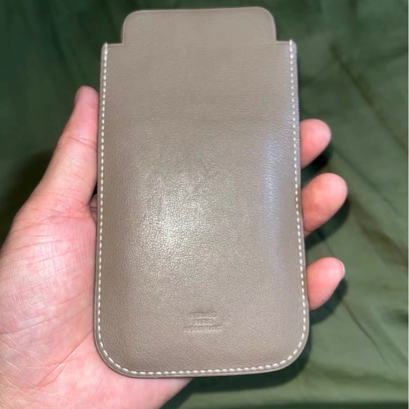 Hermès 愛馬仕 大象灰小卡包／手機卡套 S刻 輕微使用痕跡-0