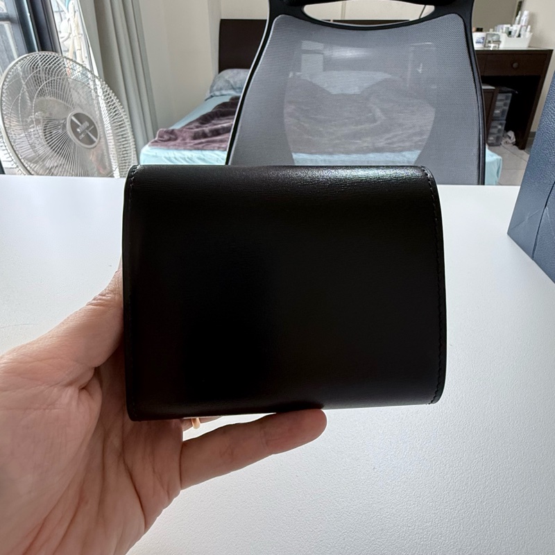 CELINE TRIOMPHE翻蓋錢包 黑金色-8