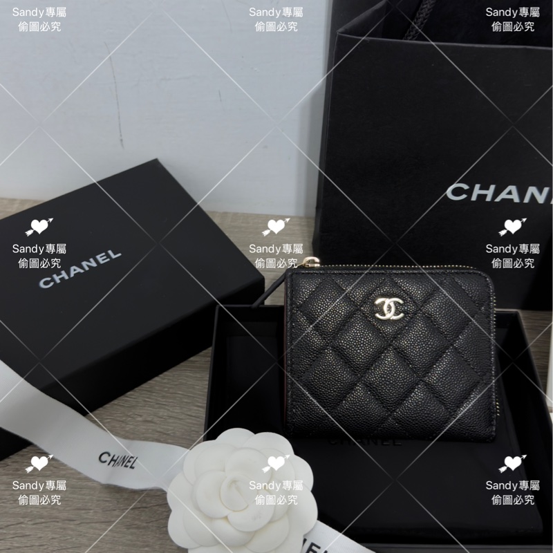 🖤CF爆款L型短夾 黑金荔枝 全新全配芯片款🖤-0