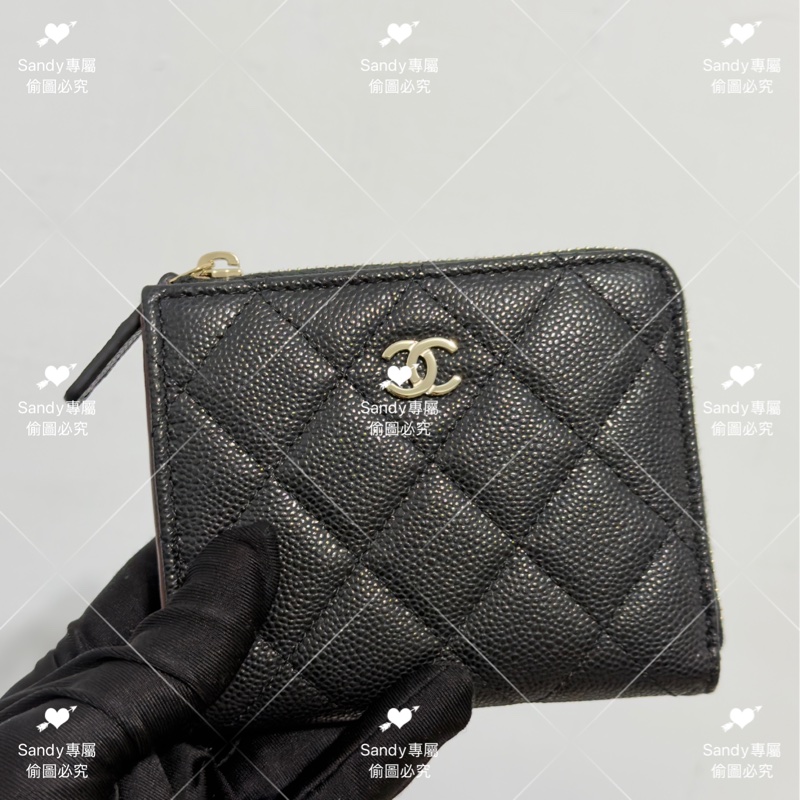 🖤CF爆款L型短夾 黑金荔枝 全新全配芯片款🖤-1