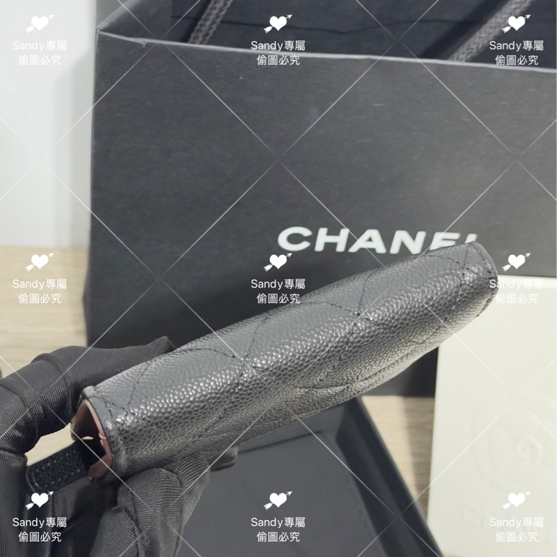 🖤CF爆款L型短夾 黑金荔枝 全新全配芯片款🖤-4