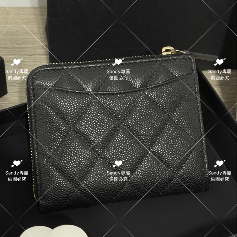 🖤CF爆款L型短夾 黑金荔枝 全新全配芯片款🖤-6