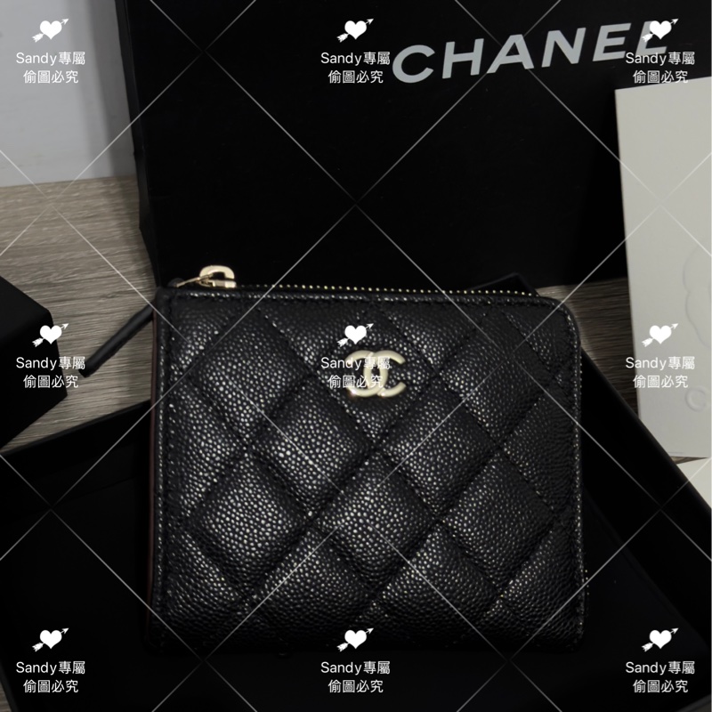 🖤CF爆款L型短夾 黑金荔枝 全新全配芯片款🖤-10