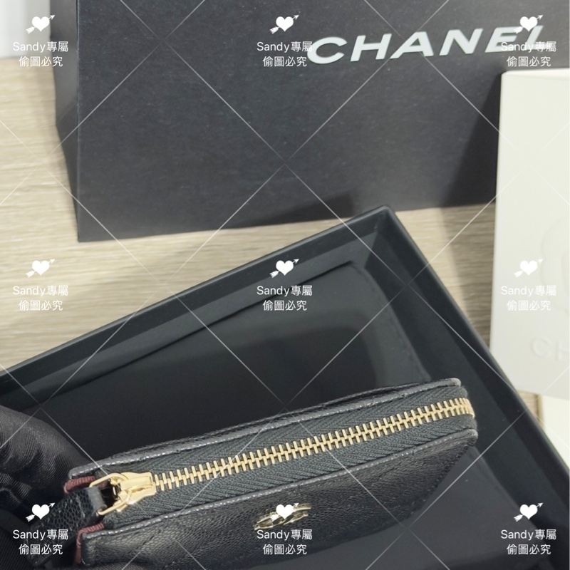 🖤CF爆款L型短夾 黑金荔枝 全新全配芯片款🖤-12