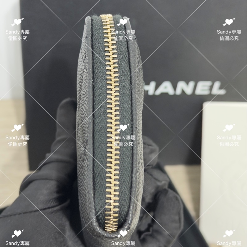 🖤CF爆款L型短夾 黑金荔枝 全新全配芯片款🖤-13