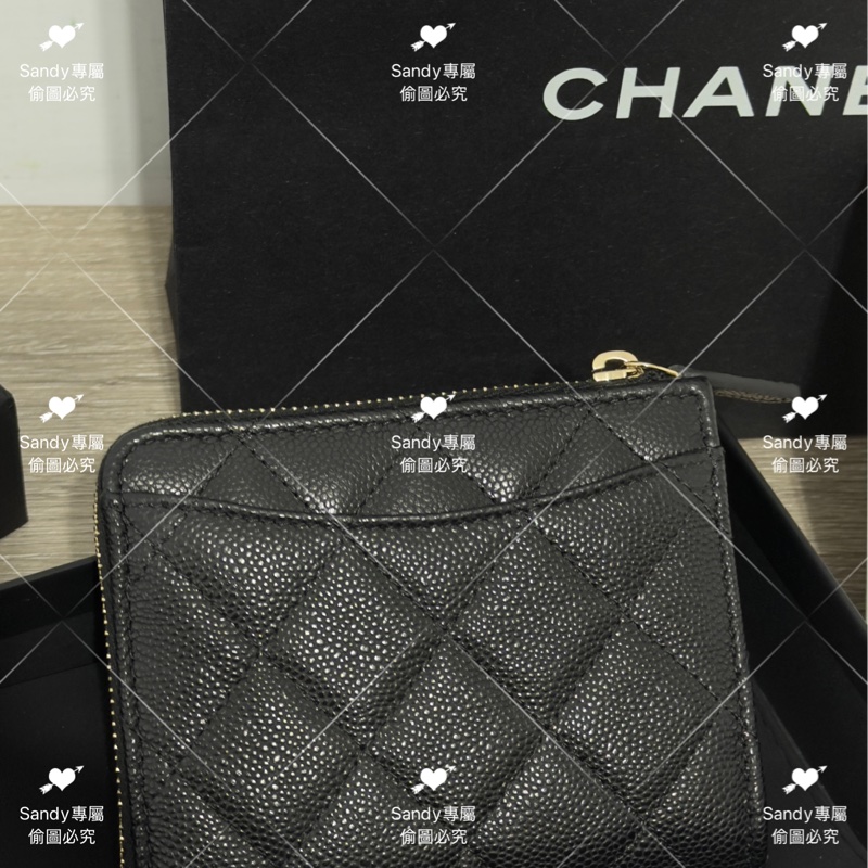 🖤CF爆款L型短夾 黑金荔枝 全新全配芯片款🖤-19