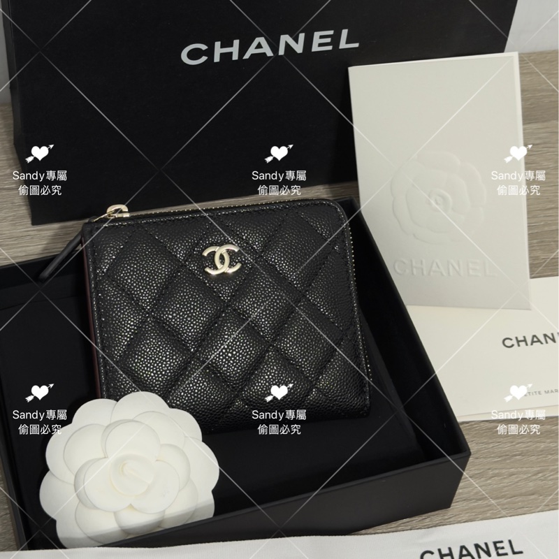 🖤CF爆款L型短夾 黑金荔枝 全新全配芯片款🖤-38